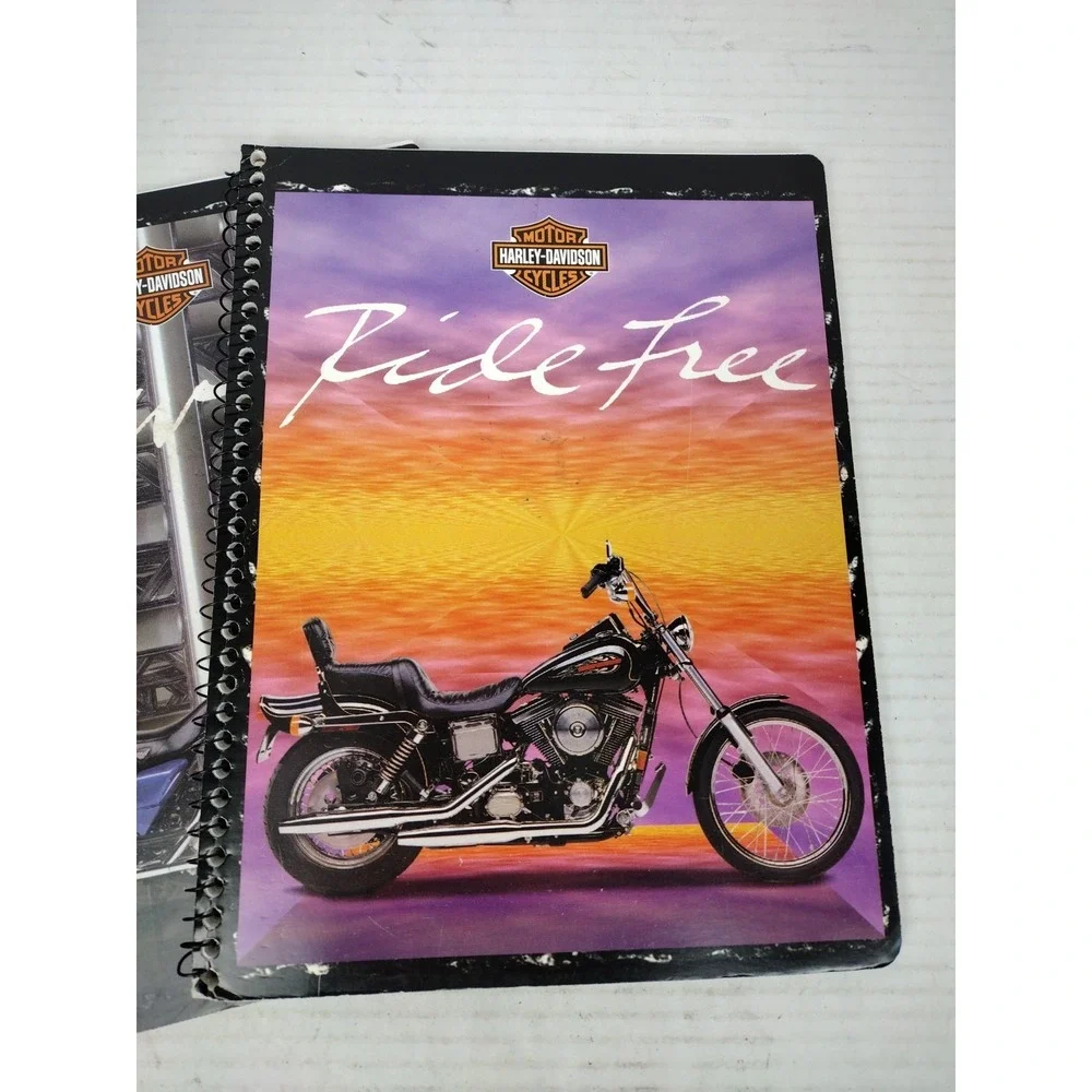 VTG 90'S Y2K Mead Portfolio HARLEY DAVIDSON NOTEBOOK Motorcycle H-D SET OF 4 USA